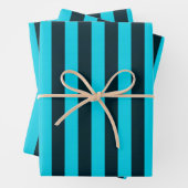Papier d'emballage rayé turquoise (En situation)