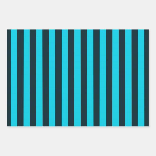 Papier d'emballage rayé turquoise (Devant)