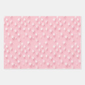 Papier d'emballage rose festif aux flocons de neig (Devant 3)