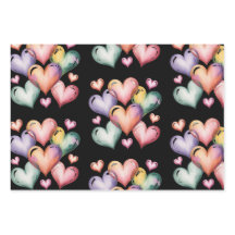 Papier d'emballage Saint-Valentin cœur arc-en-ciel