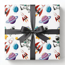Papier d'emballage spatial, papier cadeau d'astron