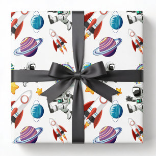 Papier d'emballage spatial, papier cadeau d'astron