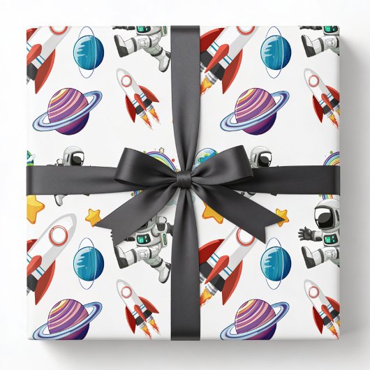 Papier d'emballage spatial, papier cadeau d'astron