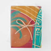 PAPIER D'EMBALLAGE SURF ET PLAGE DESIGN  (En situation)