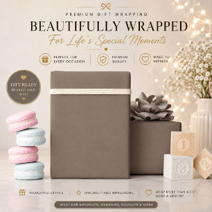 Papier d'emballage Taupe   Emballage cadeau minima