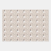 Papier d'emballage taupe et mariage blanc élégant (Devant)