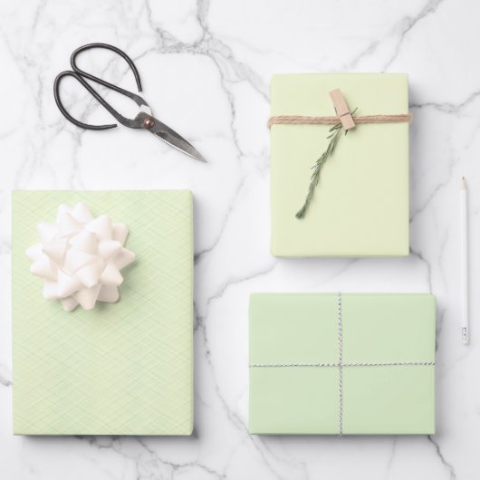 Papier d'emballage texturé vert clair en feuilles (Recto)