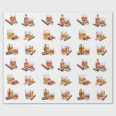 Papier d'emballage thème Bourbon Cadeau de Bachelo (Plat)