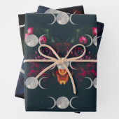 Papier d'emballage triplé floral foncé (En situation)