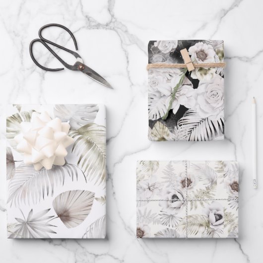 papier d'emballage tropical romantique (Recto)