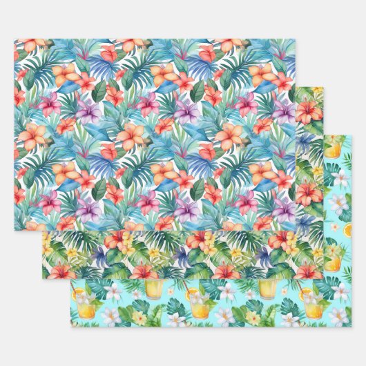 Papier d'emballage Tropical Summer (Lot)