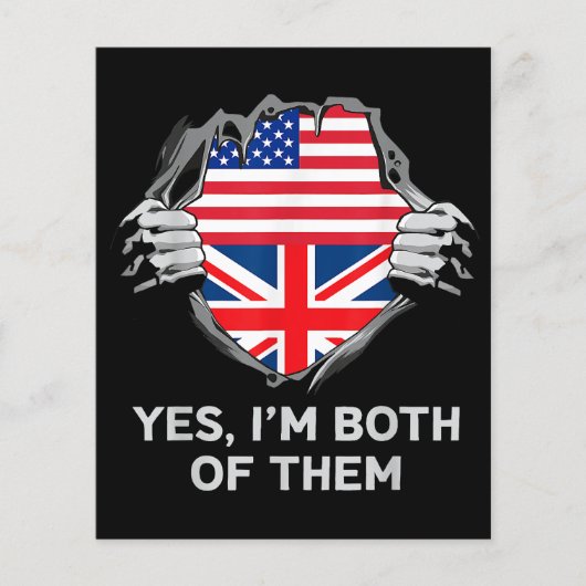 Papier Demi-Américain Moitié Anglais USA Angleterre Drape (Devant)