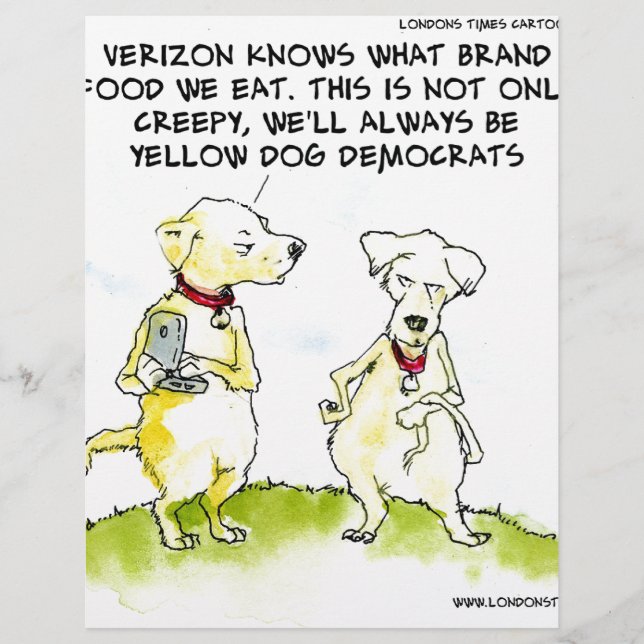 Papier Démocrates Yellow Dog Drôles (Devant)