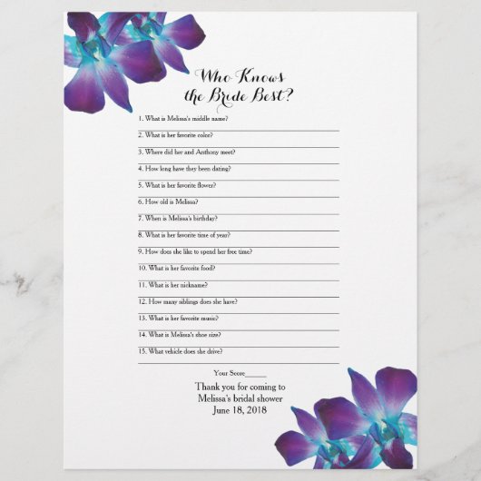 Papier Dendrobium Orchid Bride meilleur jeu de Fête des m (Devant)