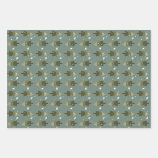 Papier d'enneigement de la forêt de flocon de neig (Devant 3)