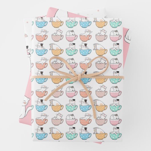 Papier d'enrobage à deux chats (En situation)