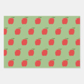 Papier d'enrobage de pommes (vert et rouge de sage (Devant 2)