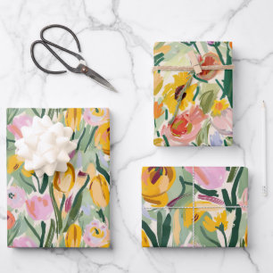 Papier d'enrobage de tulipe florale et de tourneso