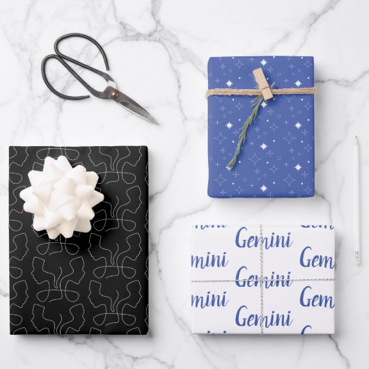 Papier d'enrobage ⭐ Gemini | Jeu de 3 (Recto)