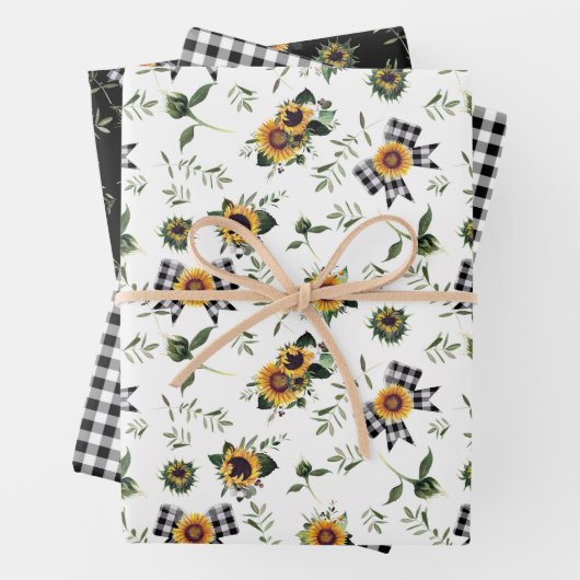 Papier d'enrobage pour trio de Buffalo Check Bow & (En situation)