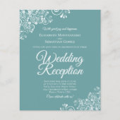 Papier Dentelle blanche sur le budget Turquoise Invitatio (Devant)