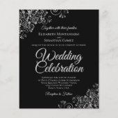 Papier Dentelle d'argent sur le Faire-part de mariage de (Devant)