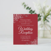 Papier Dentelle d'argent sur le mariage rouge Invitation  (Debout devant)