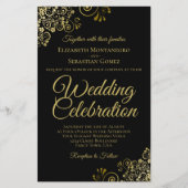 Papier Dentelle d'or sur Faire-part de mariage BUDGET noi (Devant)