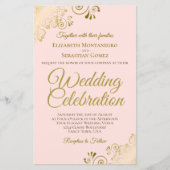 Papier Dentelle d'or sur Faire-part de mariage BUDGÉTAIRE (Devant)