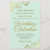 Papier Dentelle d'or sur le Faire-part de mariage BUDGET (Devant)