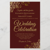 Papier Dentelle d'or sur le Faire-part de mariage BUDGET (Devant)