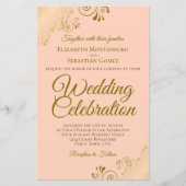 Papier Dentelle d'or sur le Faire-part de mariage du budg (Devant)