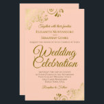 Papier Dentelle d'or sur le Faire-part de mariage du budg<br><div class="desc">Ces belles invitations de mariage sont abordables et abordables, ce qui en fait le choix parfait pour la classe, le style et la beauté sur un budget. Le design est composé d'une pêche au corail ou d'un arrière - plan de couleur orange clair avec des boucles en dentelle dorée et...</div>