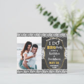 Papier Dentelle élégante BUDGET 4 Fiançailles photo Invit (Debout devant)