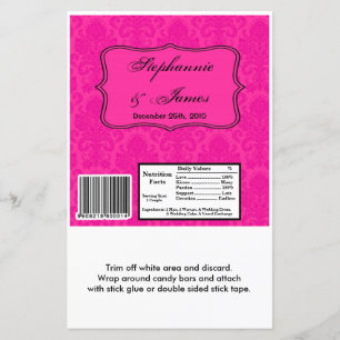 Papier Dentelle en damas rose chaud Hershey's Large Bar W