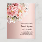 Papier Dentelle en or rose 50e anniversaire invitation (Devant)
