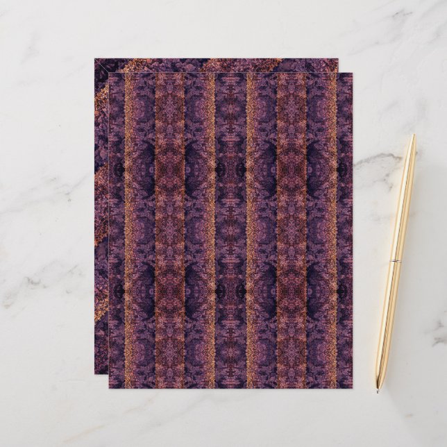 Papier Dentelle gothique violette gras (Devant/Arrière en situation)