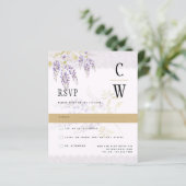 Papier Dentelle moderne Purple Gold Wisteria RSVP (Debout devant)