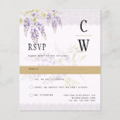 Papier Dentelle moderne Purple Gold Wisteria RSVP (Devant)