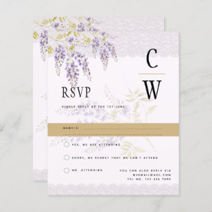 Papier Dentelle moderne Purple Gold Wisteria RSVP