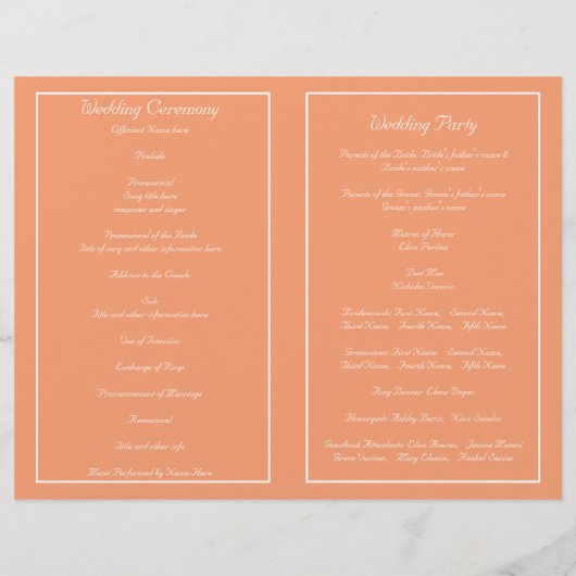 Papier Dentelles blanches & perles corail orange programm (Dos)