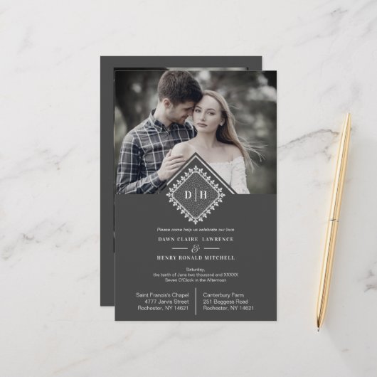 Papier Dentelles ornementales Mariages bon marché (Devant/Arrière en situation)