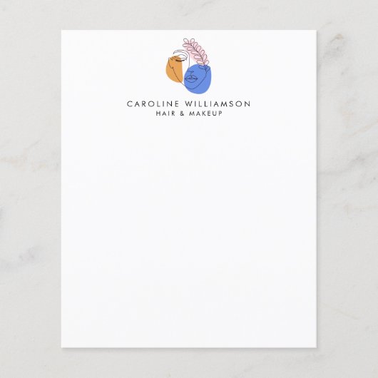 Papier d'entreprise minimaliste Abstrait Face Line (Devant)