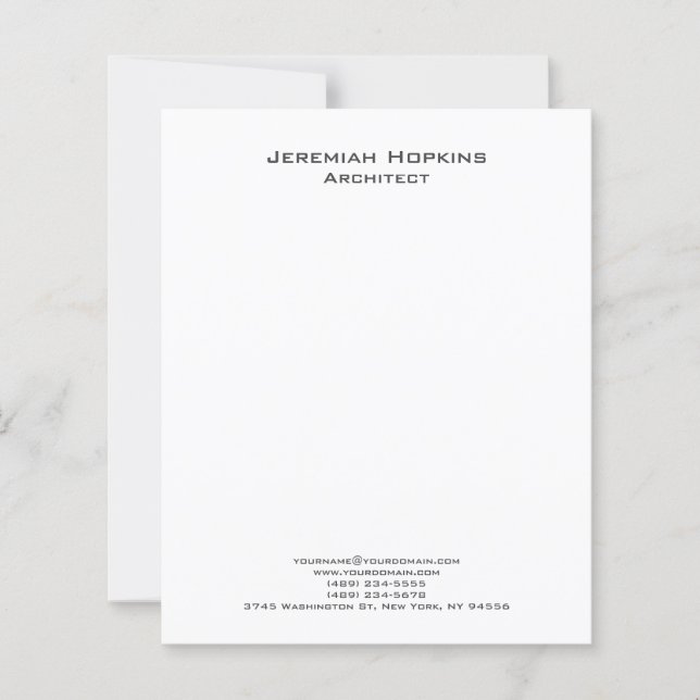 Papier d'entreprise minimaliste Plain Architect (Devant)