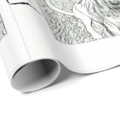 Papier d'enveloppe de cadeau de Basset Hound (Coin rond)