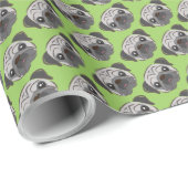 Papier d'enveloppe de cadeau de carlin (Coin rond)