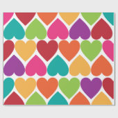 Papier d'enveloppe de cadeau de coeurs de (Plat)
