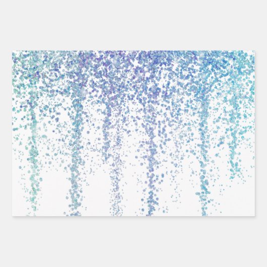 Papier d'enveloppement à étincelles bleu vert et r (Devant)