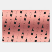 Papier d'enveloppement à thème de vin - Or Rose (Devant)