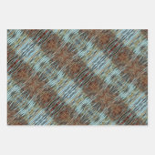 Papier d'enveloppement Abstrait Aqua Brown et Oran (Devant 3)